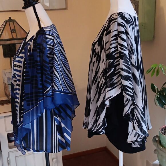 Avenue TWO Top Bundle Size 14-16.  Poncho. Layered. Career. - Picture 4 of 14